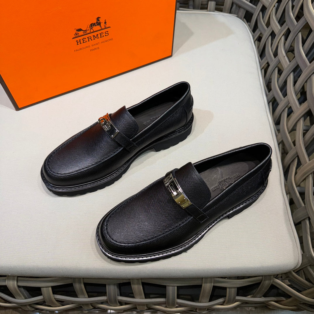 Чоловічі шкіряні туфлі Hermès золотисті