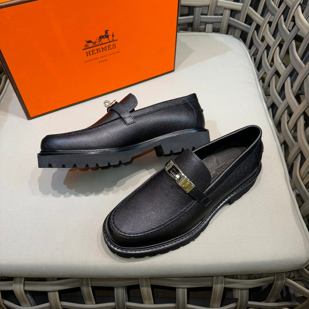 Чоловічі шкіряні туфлі Hermès золотисті