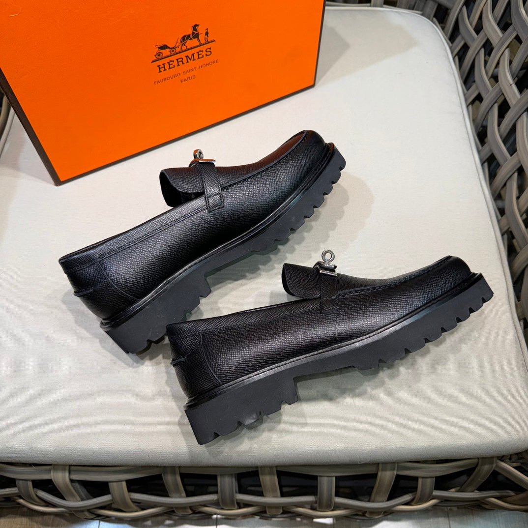 Чоловічі шкіряні туфлі Hermès золотисті
