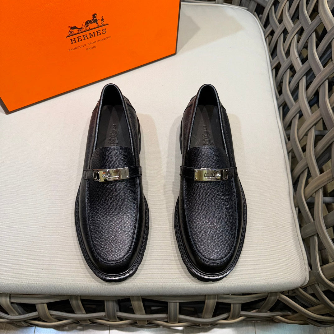 Чоловічі шкіряні туфлі Hermès золотисті