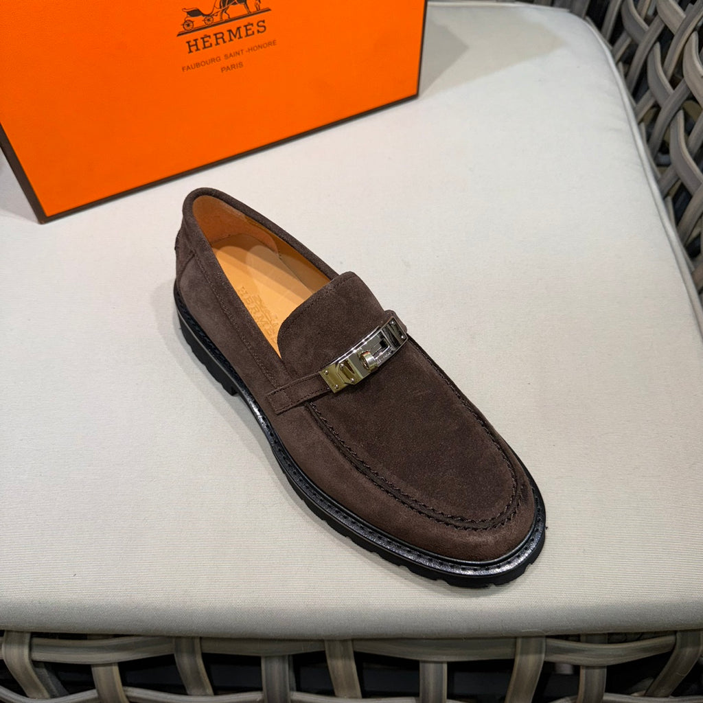 Чоловічі шкіряні туфлі Hermès золотисті