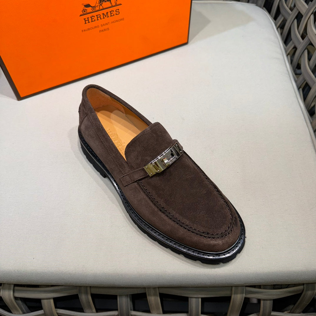 Чоловічі шкіряні туфлі Hermès золотисті