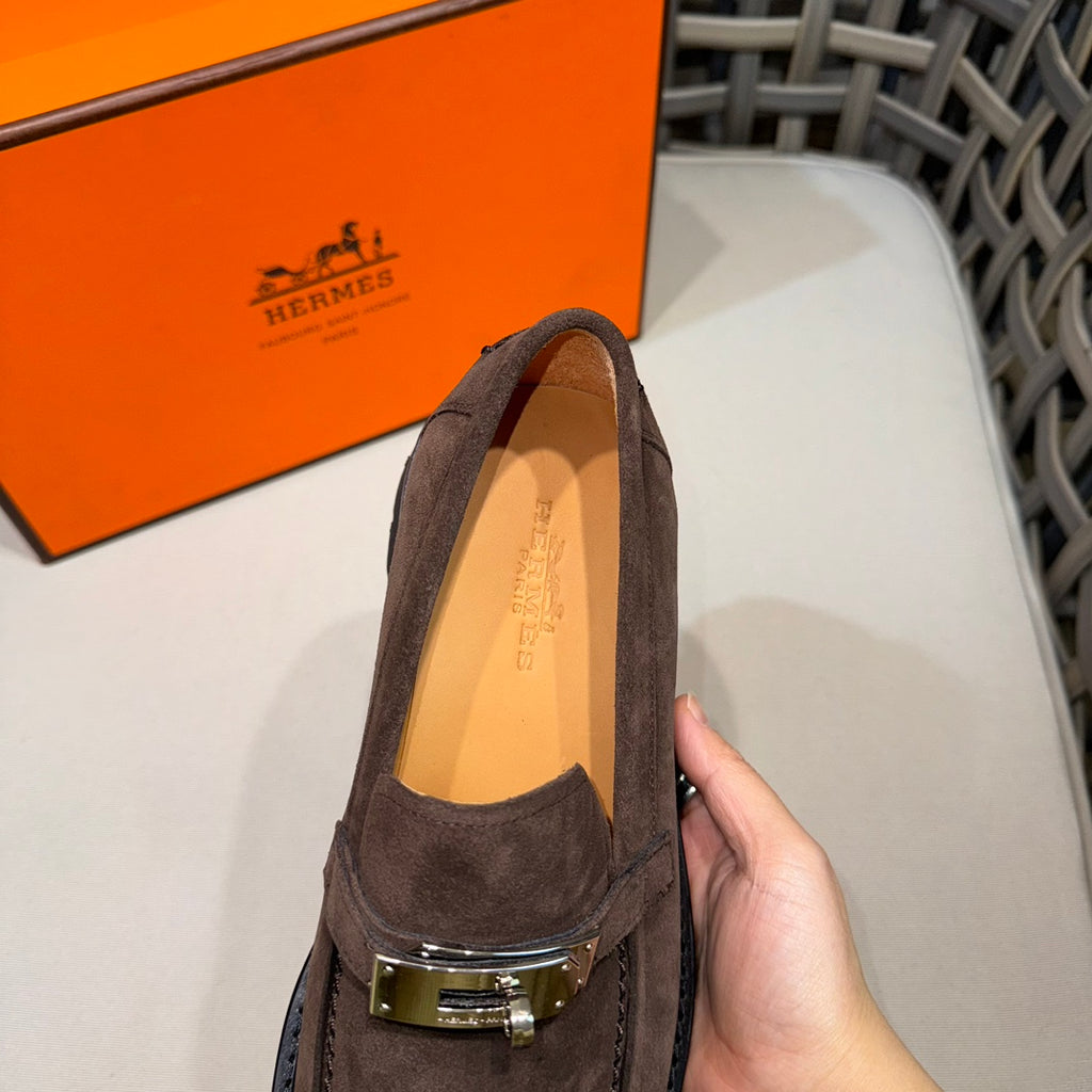 Чоловічі шкіряні туфлі Hermès золотисті