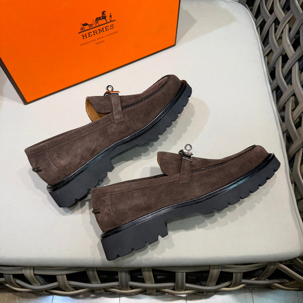 Чоловічі шкіряні туфлі Hermès золотисті