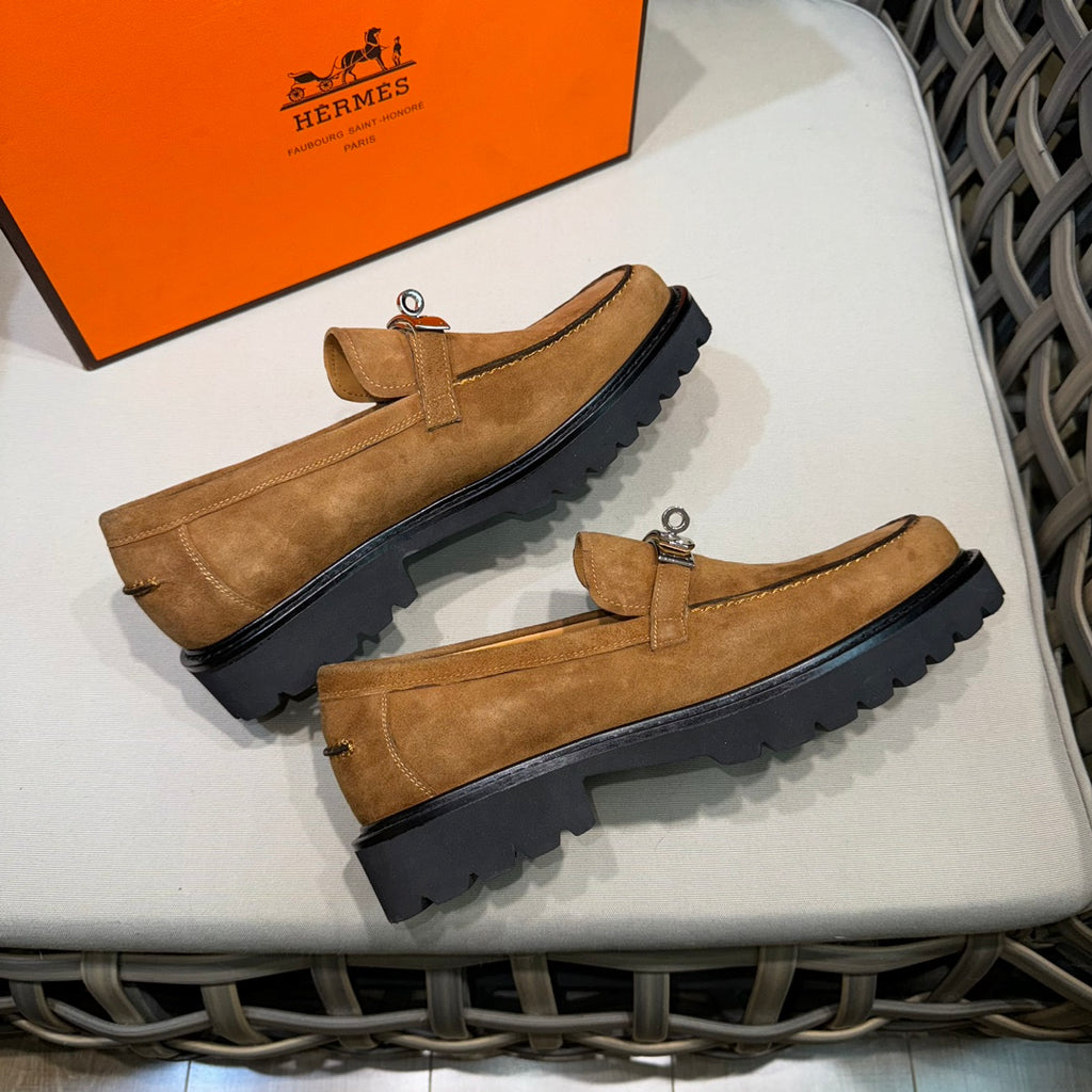 Чоловічі шкіряні туфлі Hermès золотисті