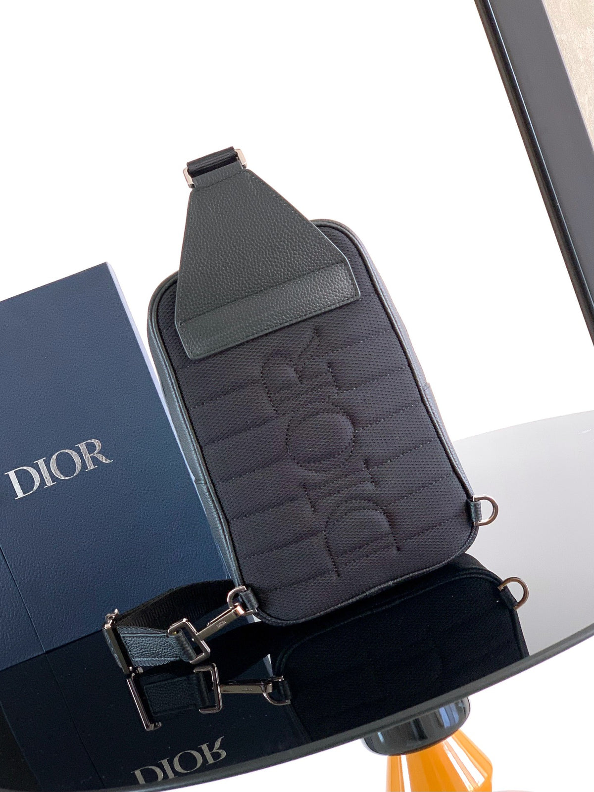 Поясна сумка Dior Rider з текстилю й натуральної шкіри, чорно-бежева — фото 3