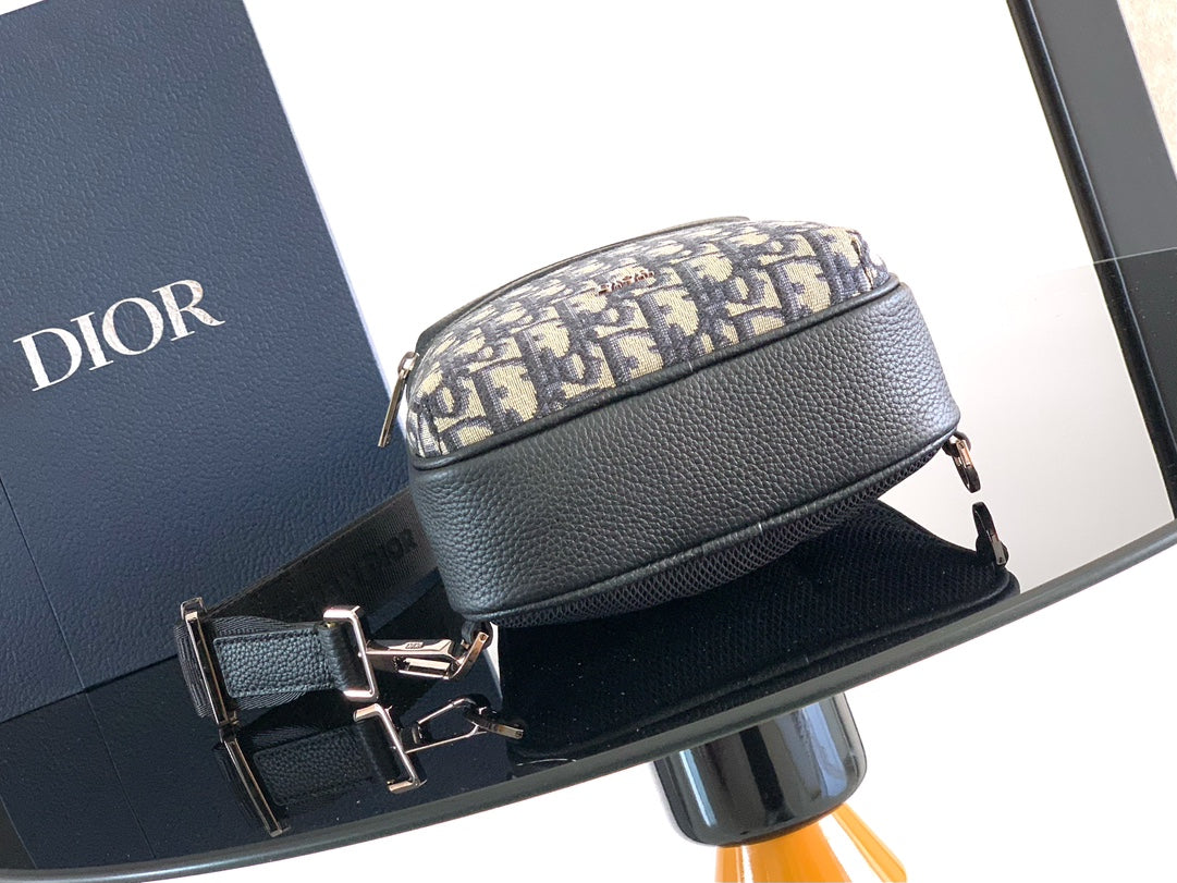 Поясна сумка Dior Rider з текстилю й натуральної шкіри, чорно-бежева — фото 3