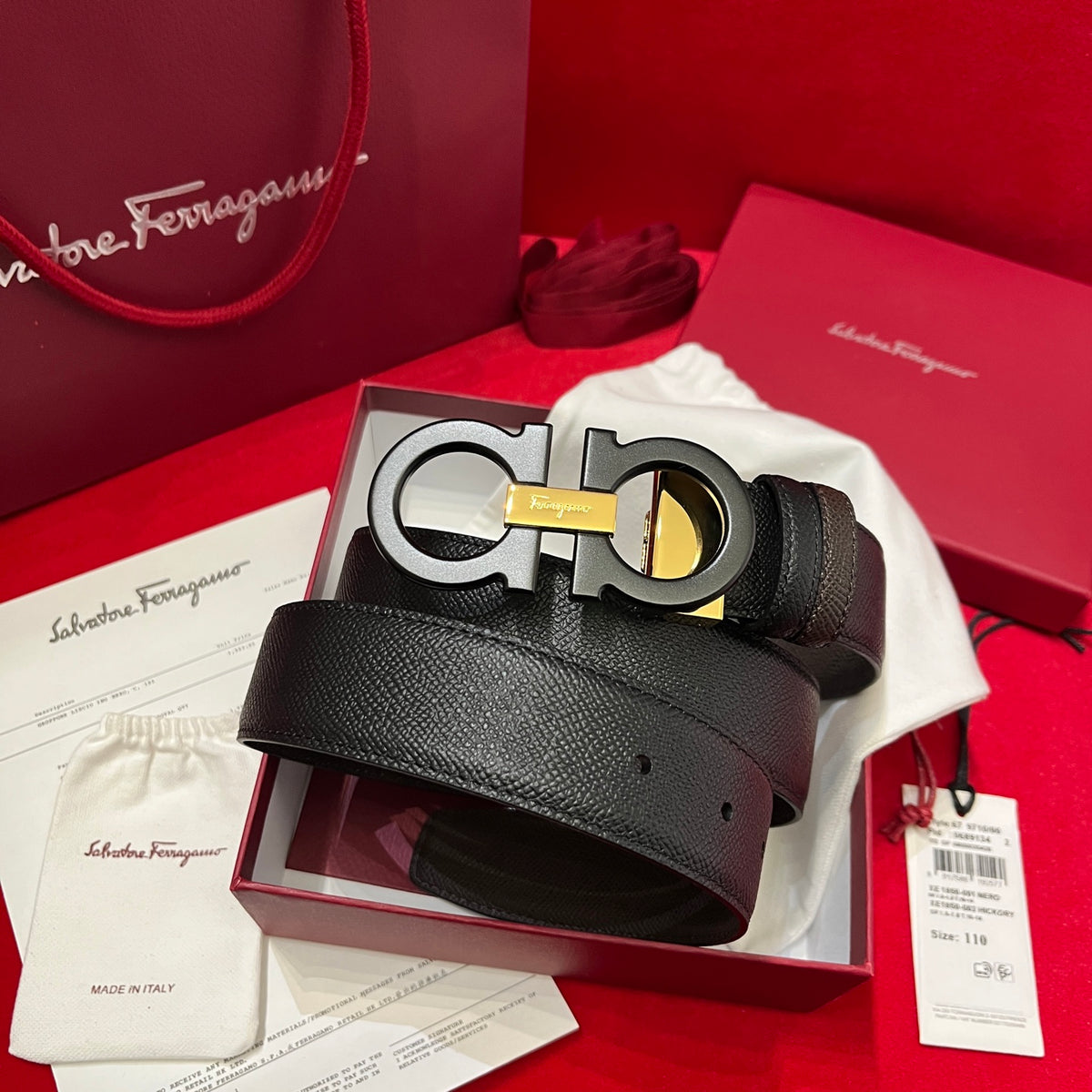 Ремінь Salvatore Ferragamo з натуральної телячої шкіри