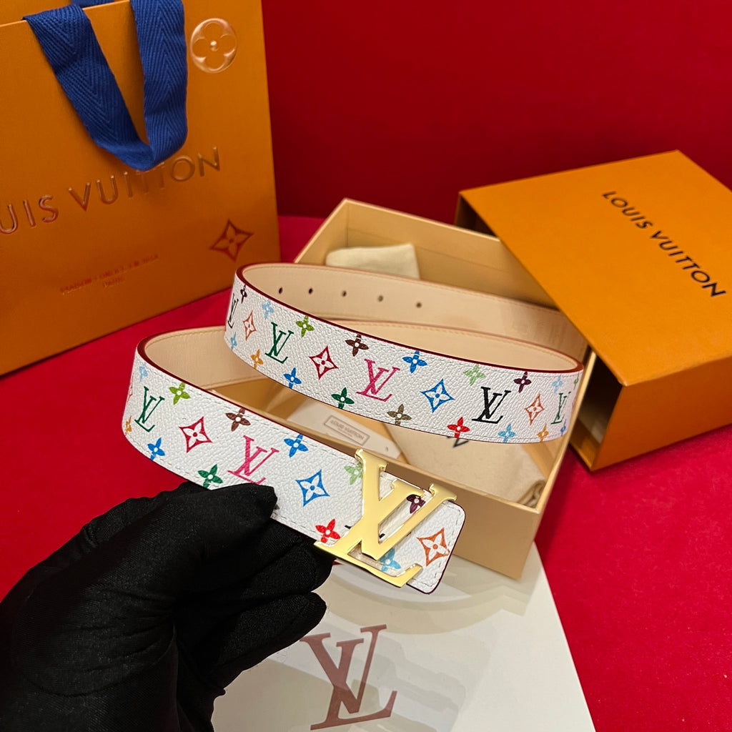Ремінь Louis Vuitton Takashi Murakami з текстилю й натуральної шкіри — фото 1
