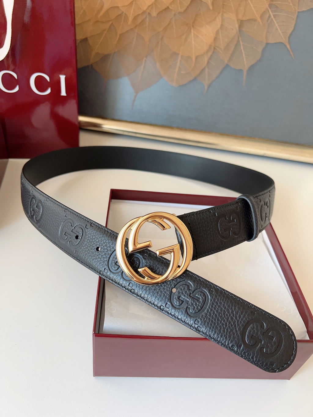 Ремінь Gucci Double G з шкіри — фото 3