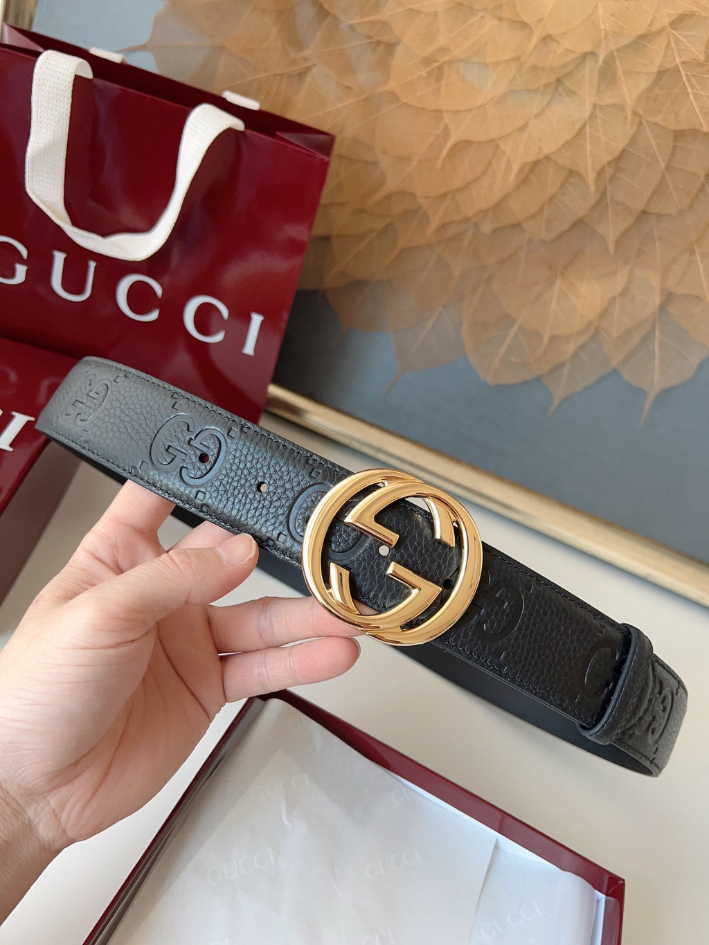 Ремінь Gucci Double G з шкіри — фото 1