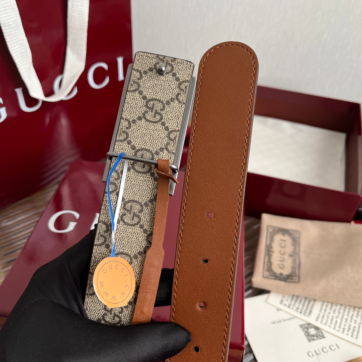 Ремінь Gucci Double G з натуральної шкіри — фото 3