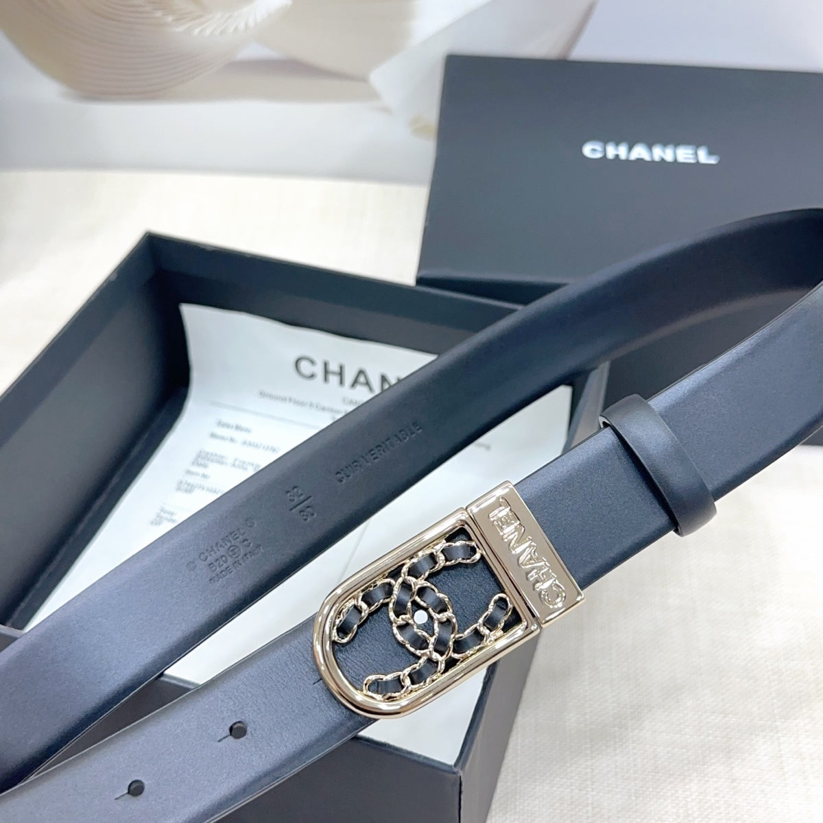 Ремінь Chanel з натуральної шкіри теляти — фото 5