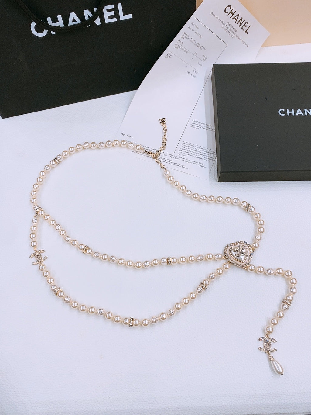 Пояс-ланцюжок Chanel з перлинним декором — фото 2