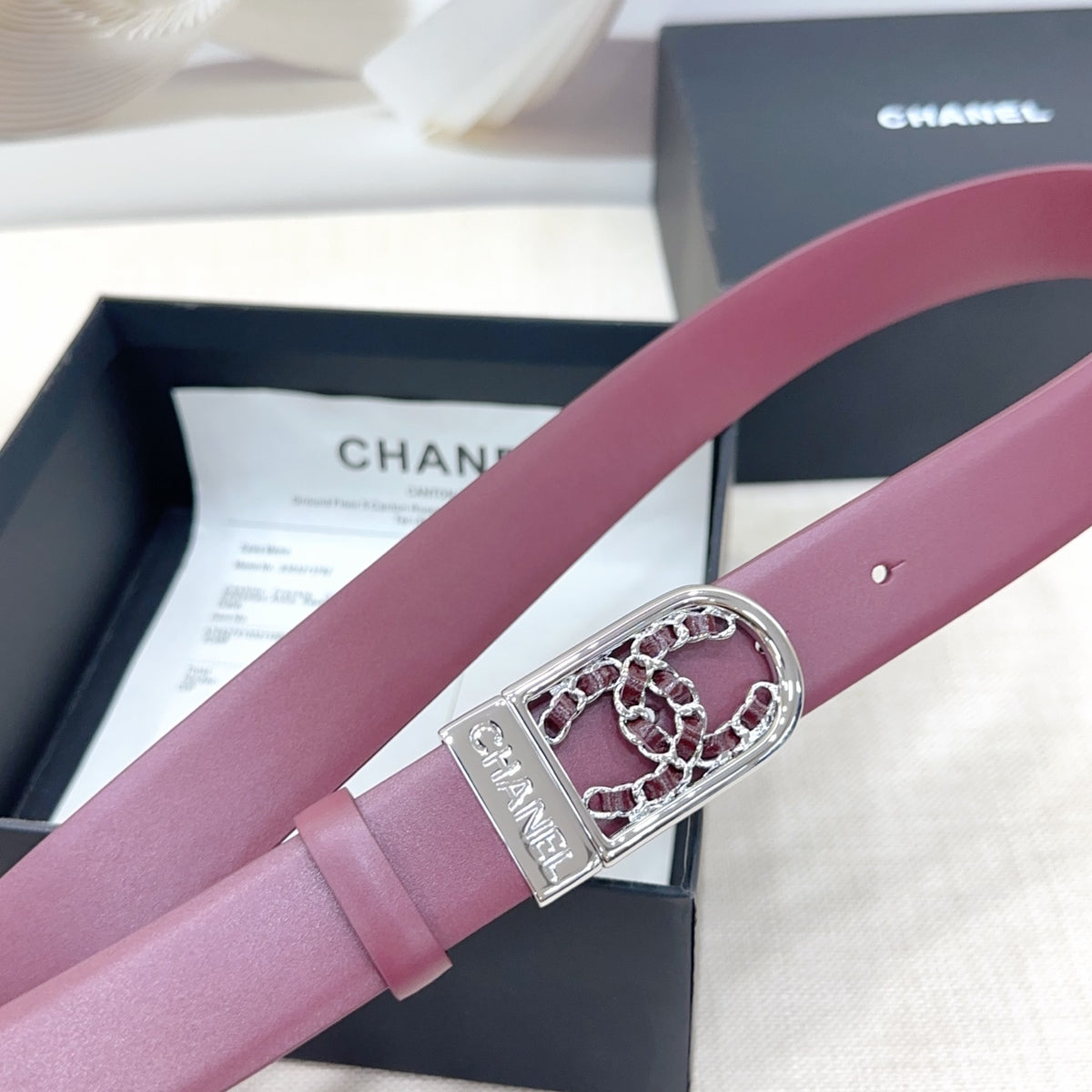 Ремінь Chanel з натуральної шкіри теляти — фото 5