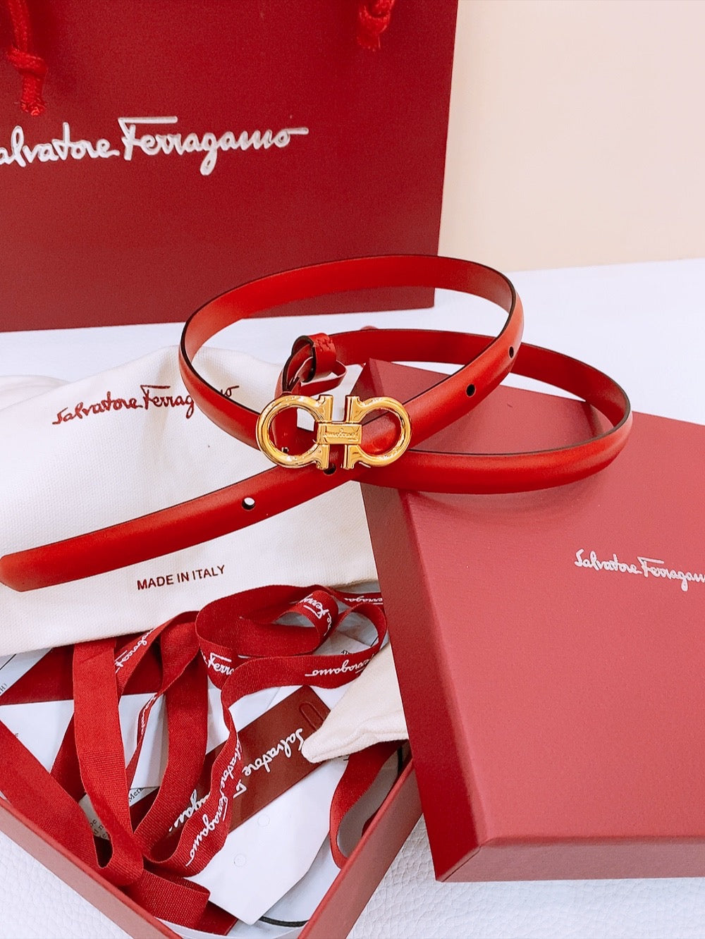 Ремінь Salvatore Ferragamo з натуральної шкіри — фото 2