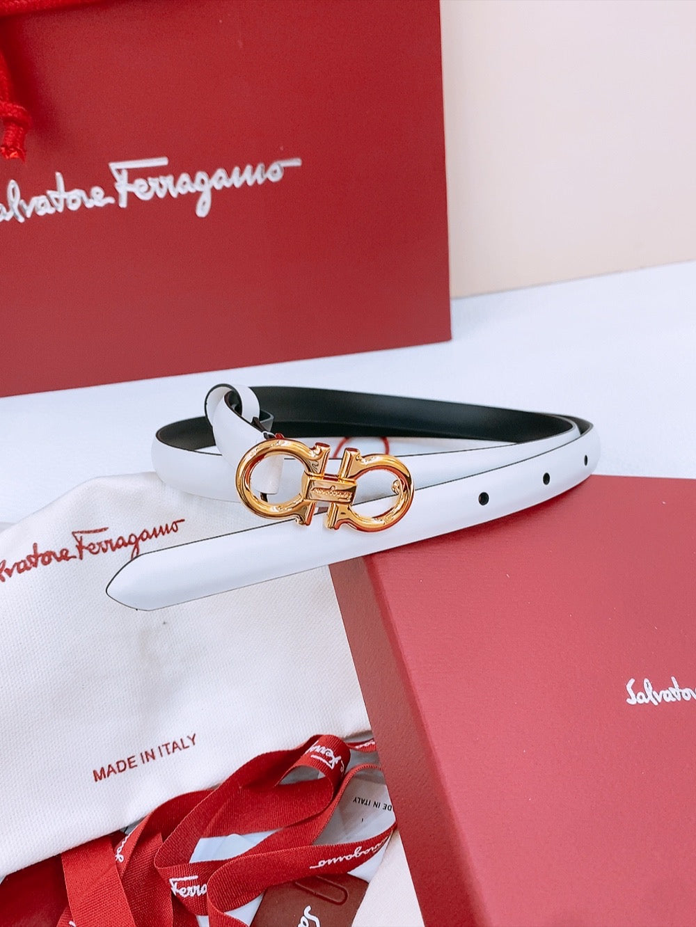 Ремінь Salvatore Ferragamo з натуральної шкіри — фото 2