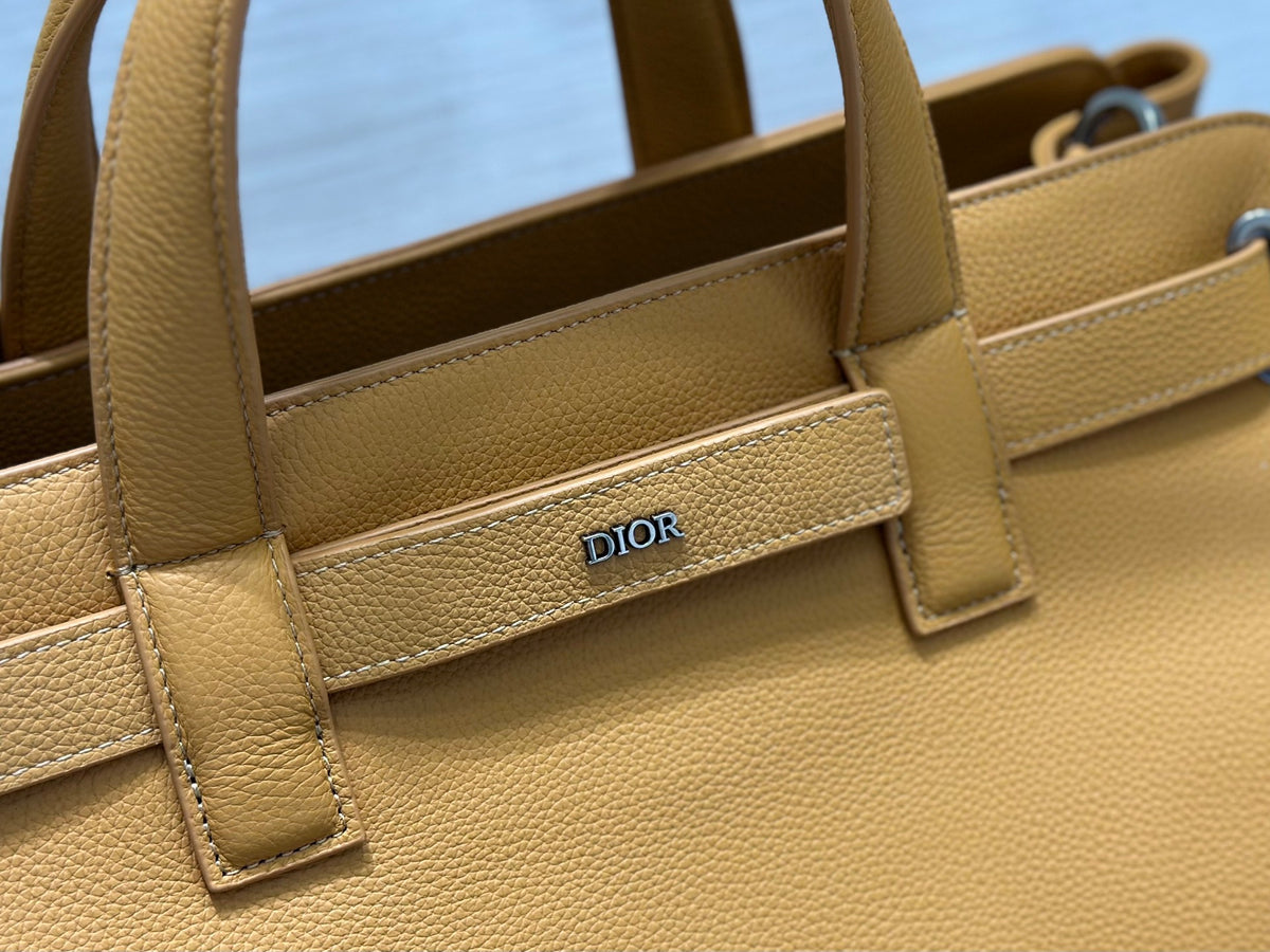 Сумка з ручками Dior Normandie з текстилю й натуральної шкіри, коричнева — фото 2