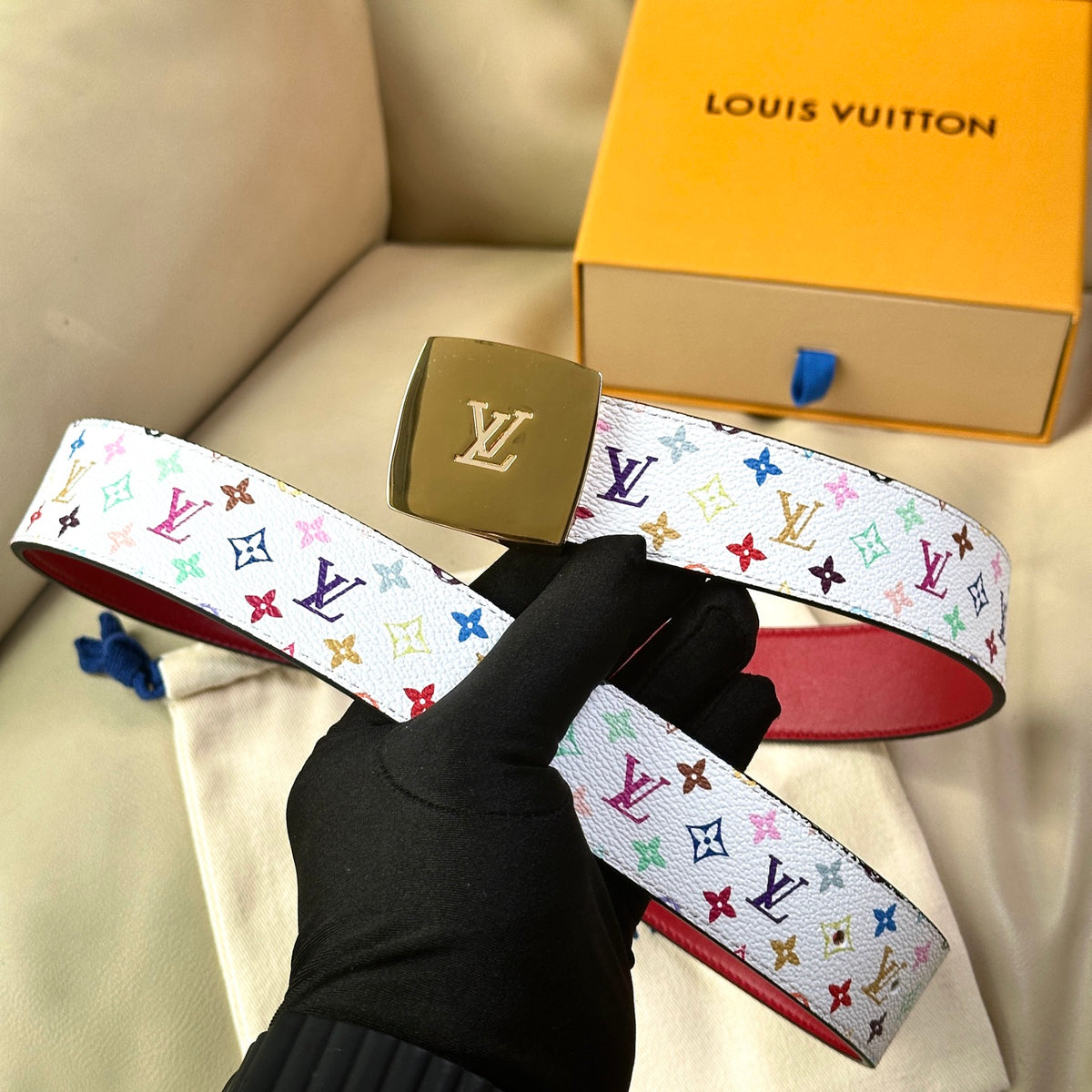 Ремінь Louis Vuitton з натуральної шкіри теляти — фото 3
