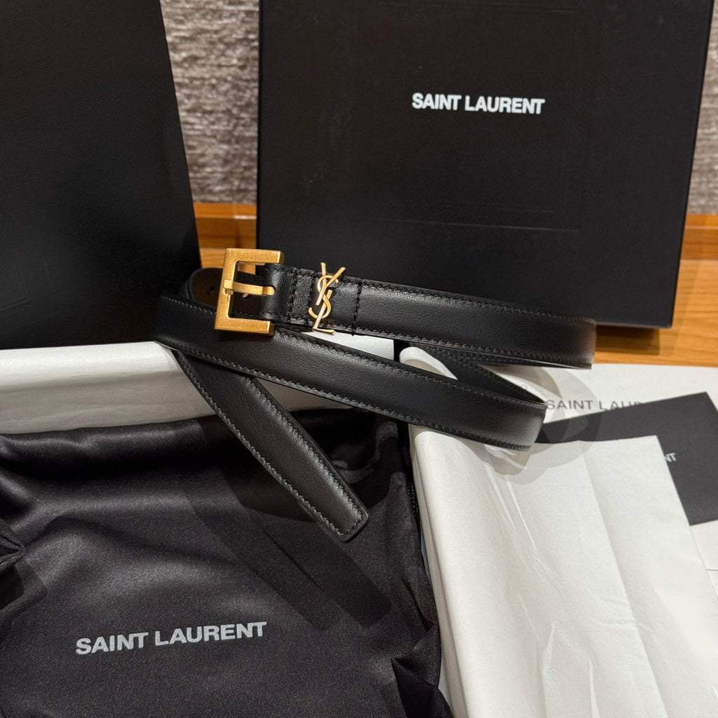 Ремінь Saint Laurent з натуральної шкіри теляти — фото 2