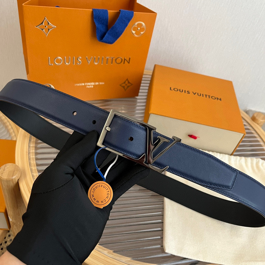 Ремінь Louis Vuitton з натуральної шкіри теляти з пряжкою-штифтом — фото 1