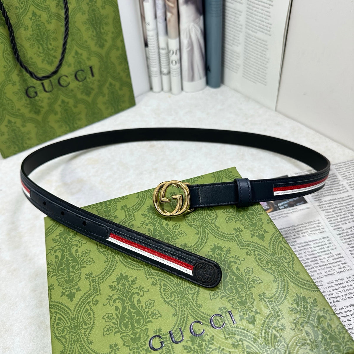 Ремінь Gucci з натуральної шкіри — фото 5