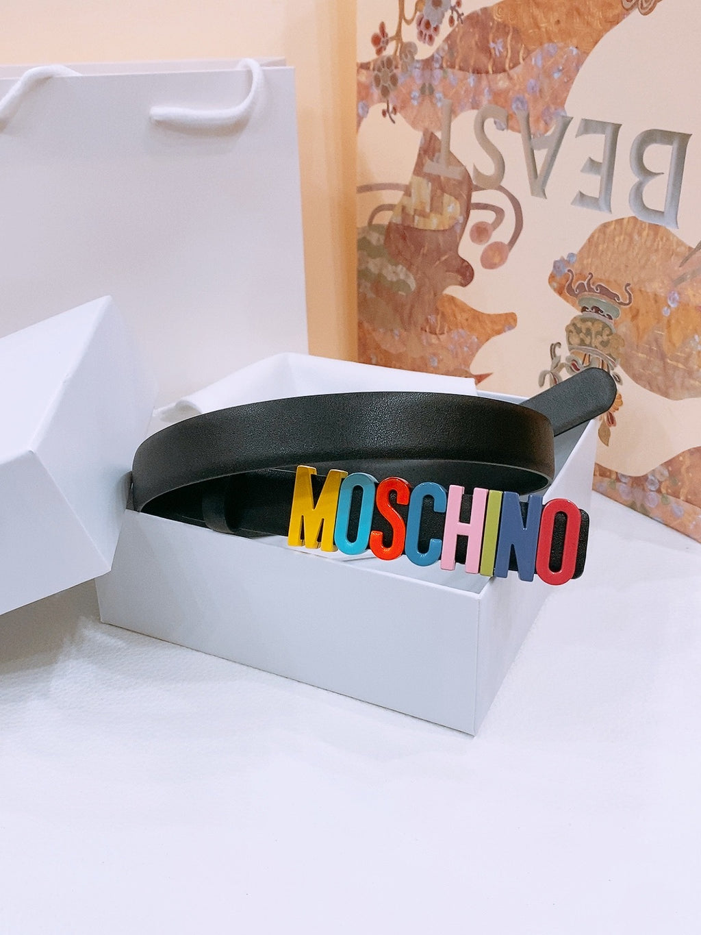 Ремінь Moschino з натуральної шкіри теляти — фото 2