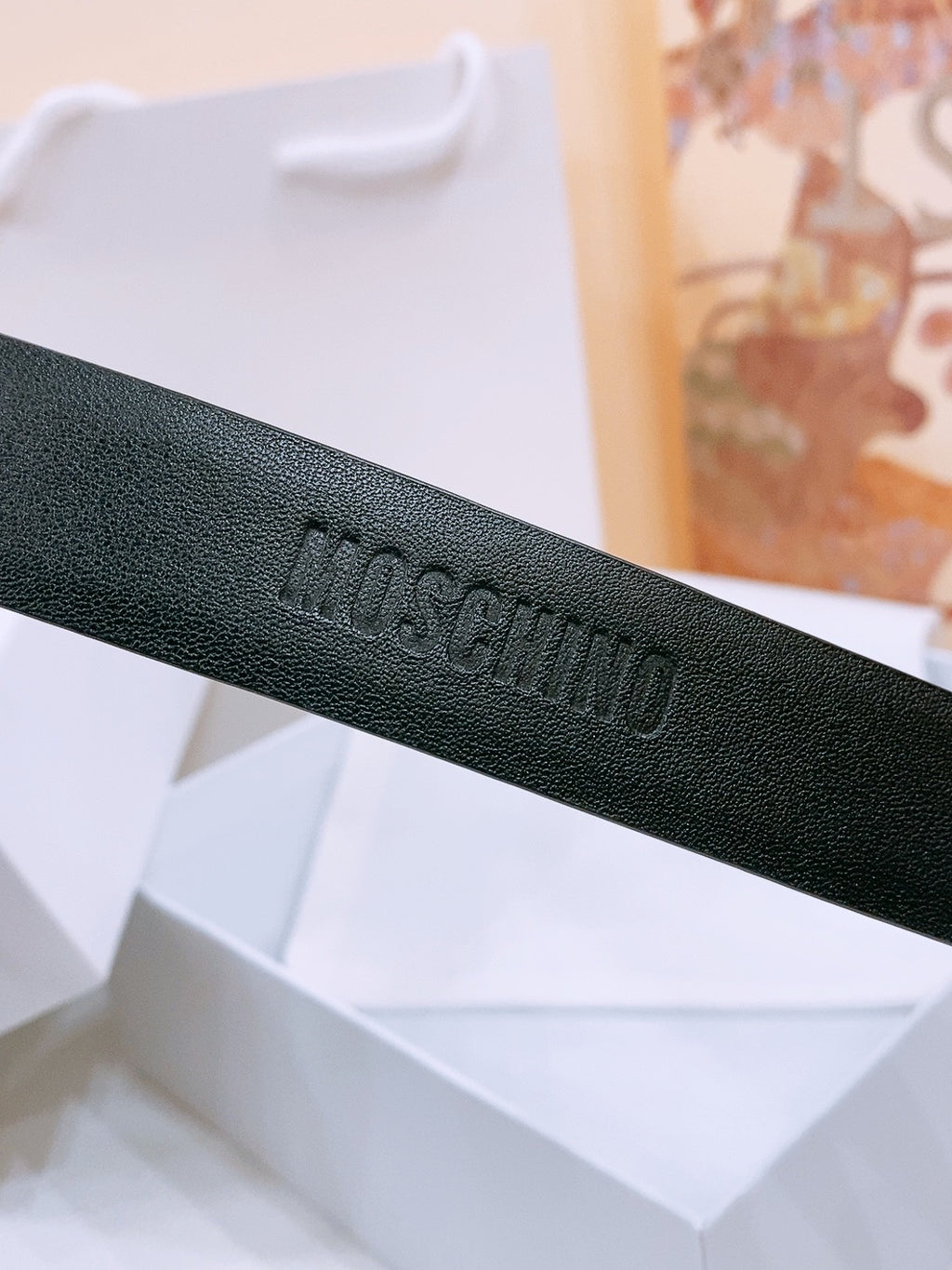 Ремінь Moschino з натуральної шкіри теляти — фото 5