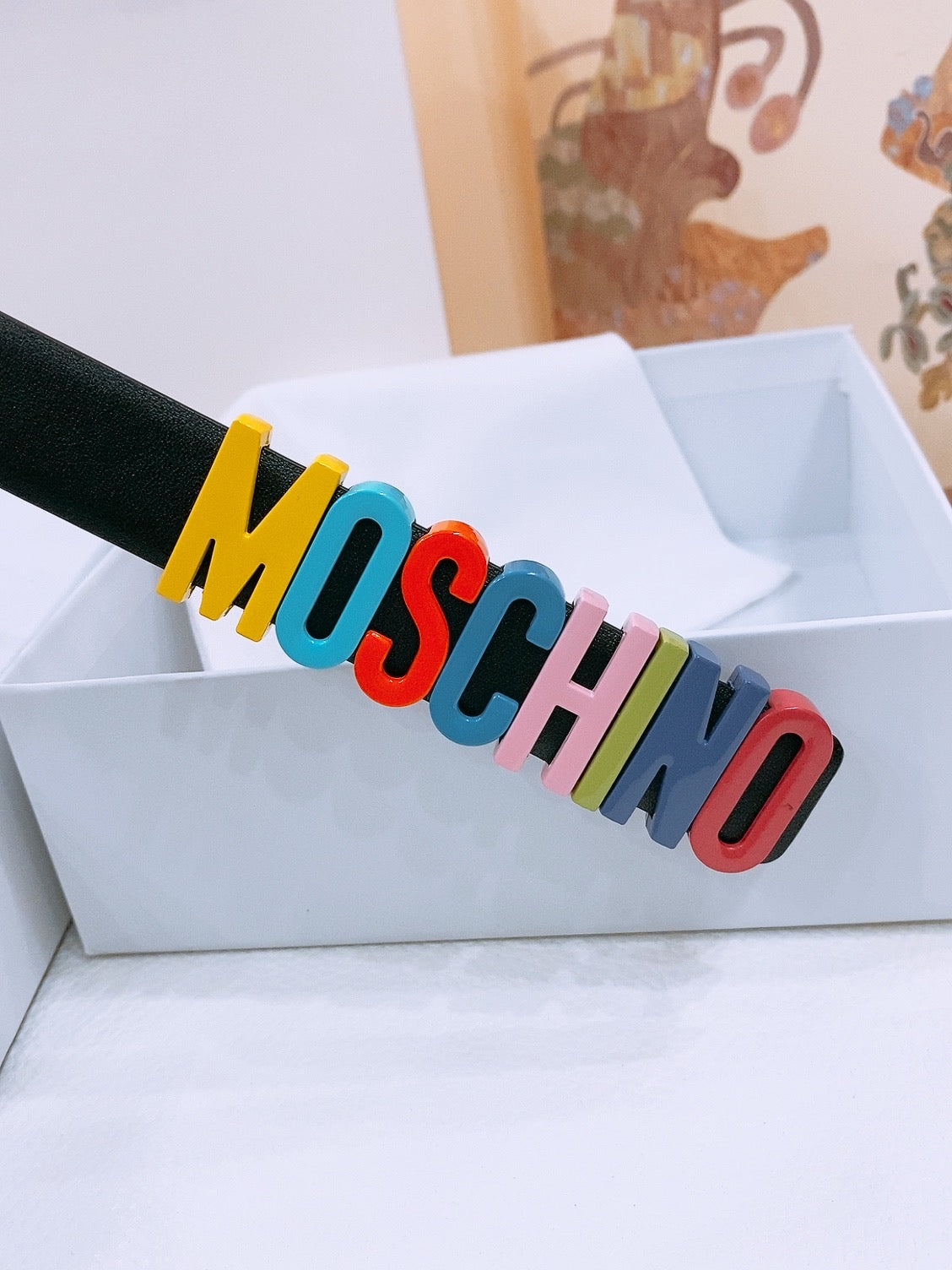 Ремінь Moschino з натуральної шкіри теляти — фото 6