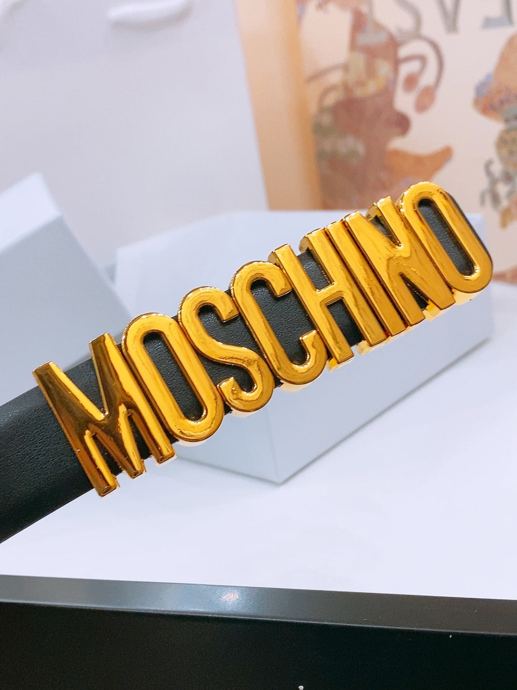 Ремінь Moschino з натуральної шкіри теляти — фото 2