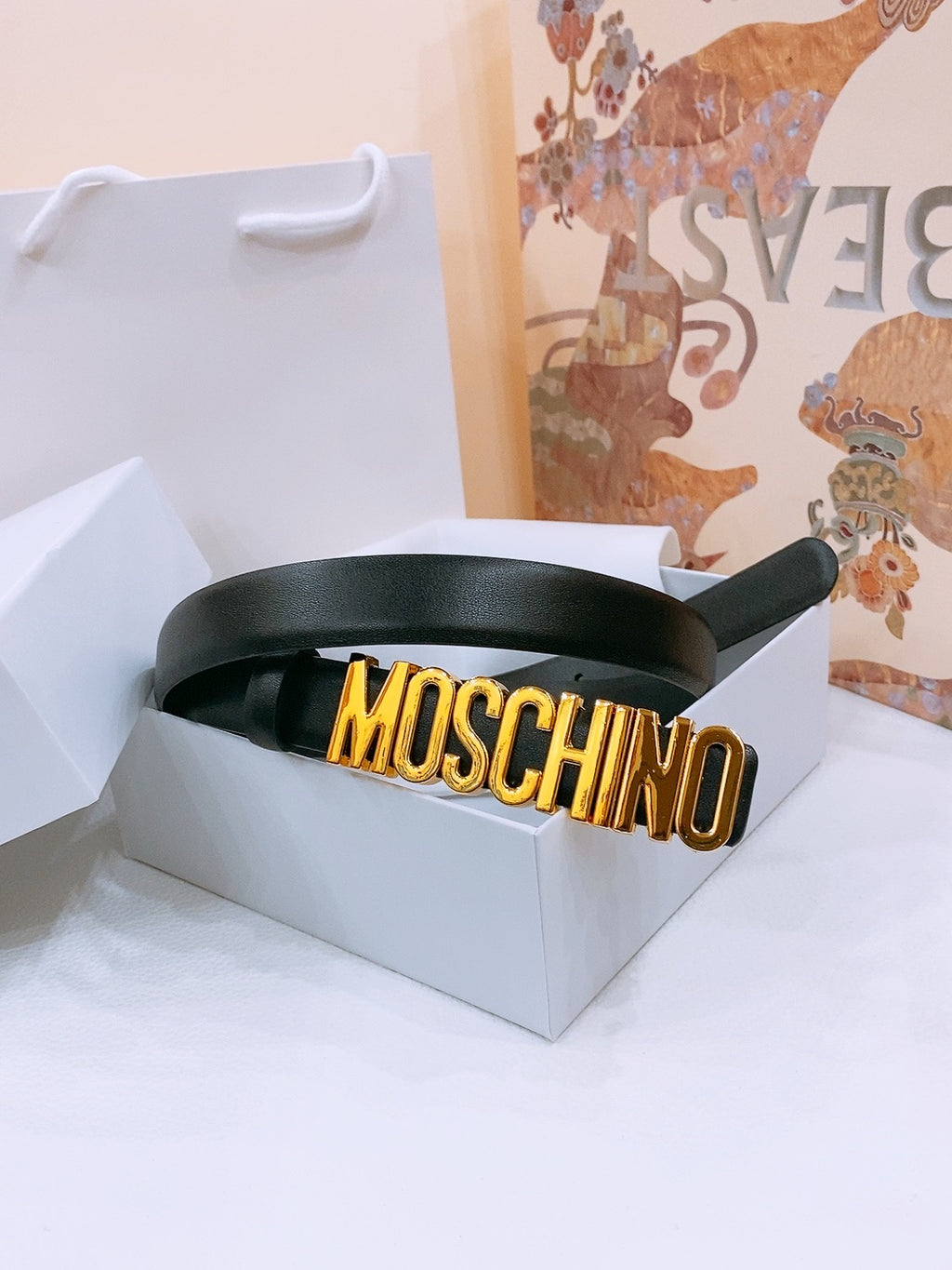 Ремінь Moschino з натуральної шкіри теляти — фото 4