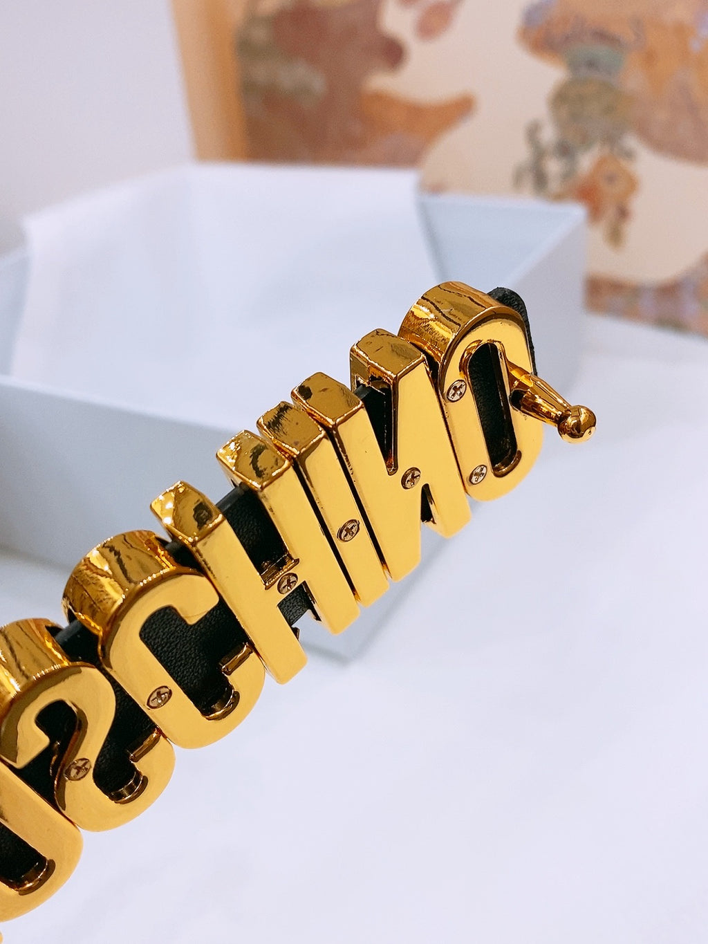 Ремінь Moschino з натуральної шкіри теляти — фото 5