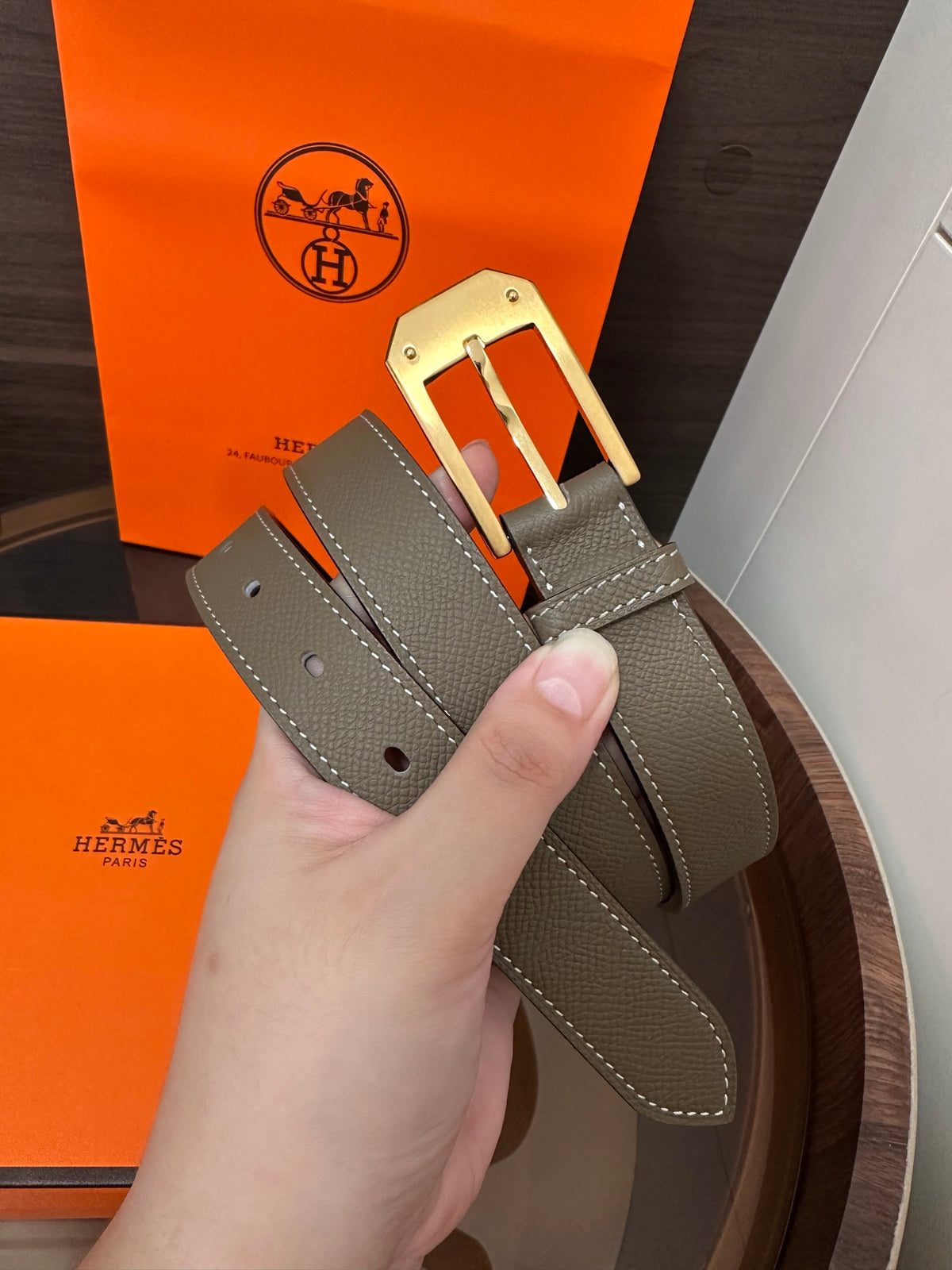 Ремінь Hermès з шкіри з пряжкою-штифтом — фото 2