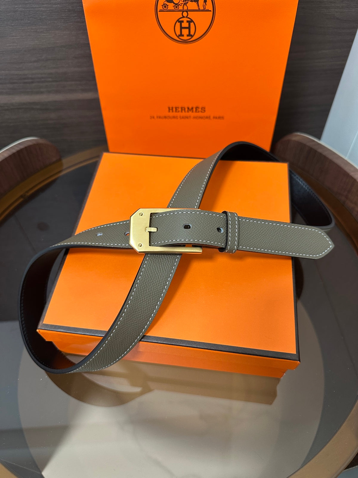Ремінь Hermès з шкіри з пряжкою-штифтом — фото 3
