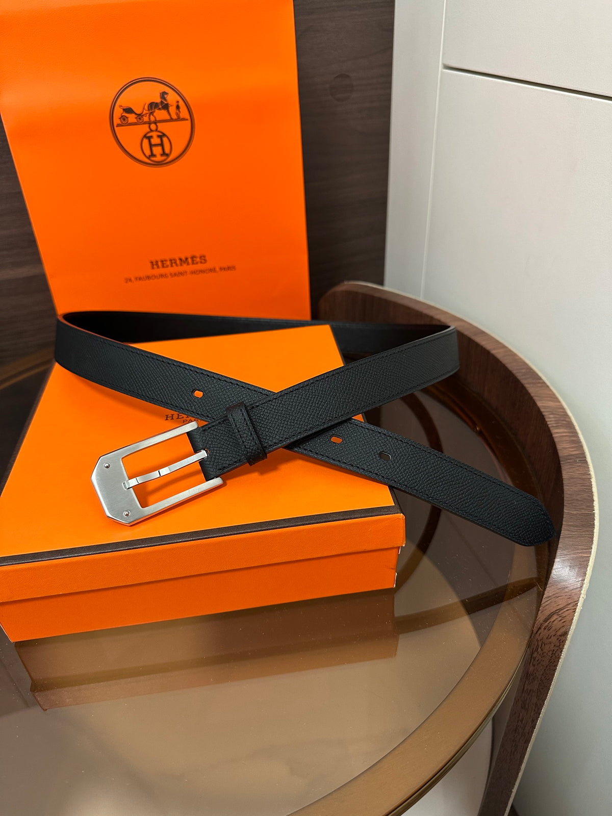 Ремінь Hermès з шкіри з пряжкою-штифтом — фото 1