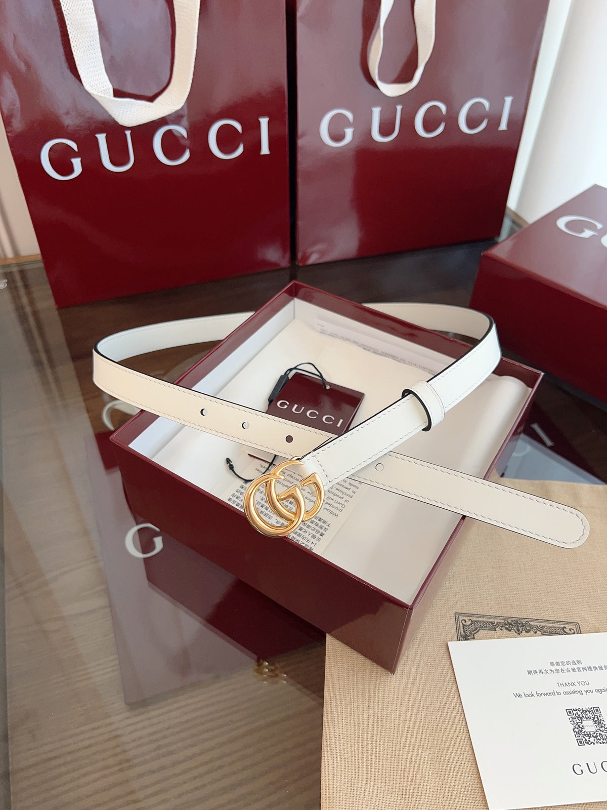 Ремінь Gucci Double G з натуральної шкіри теляти — фото 1