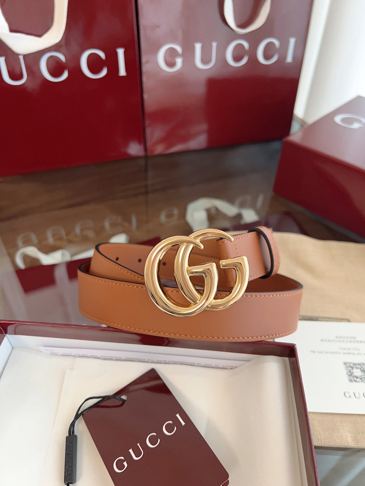Ремінь Gucci Double G з натуральної шкіри теляти — фото 1