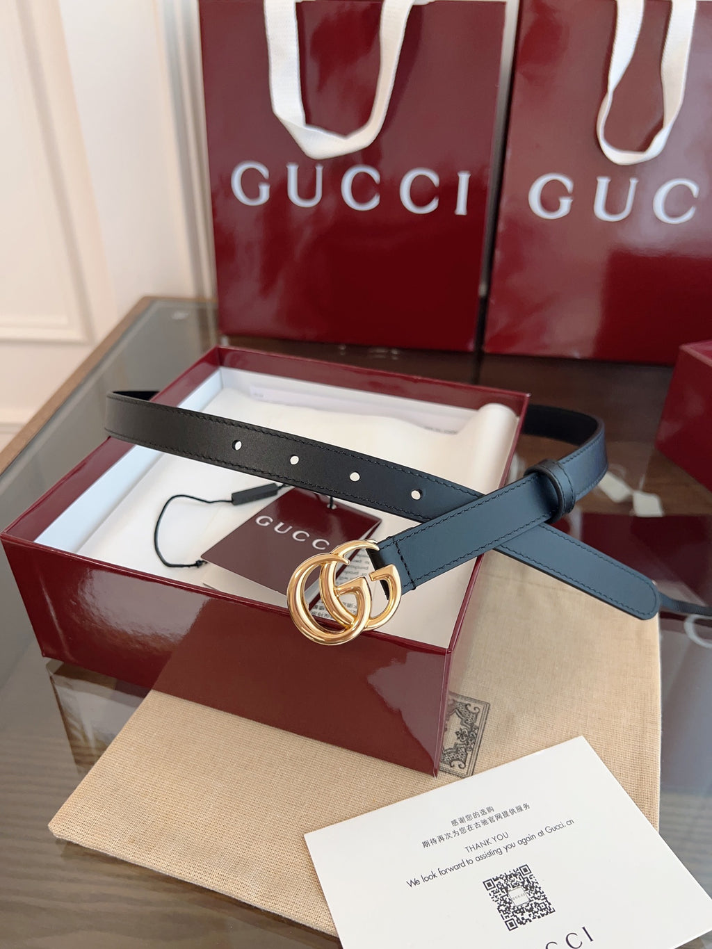 Ремінь Gucci Double G з натуральної шкіри теляти — фото 1