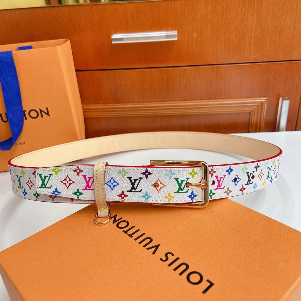 Ремінь Louis Vuitton з текстилю й натуральної шкіри з пряжкою-штифтом — фото 1