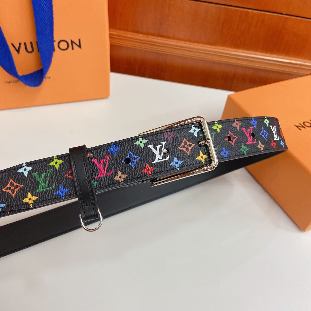 Ремінь Louis Vuitton з текстилю й натуральної шкіри з пряжкою-штифтом — фото 2