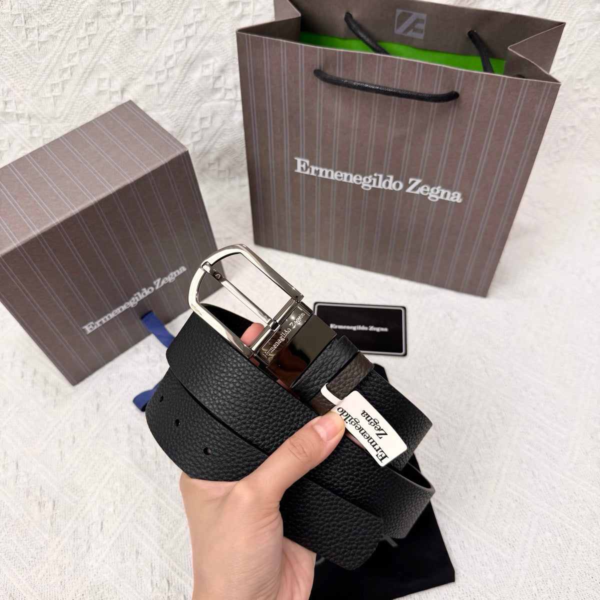 Ремінь Zegna з шкіри — фото 1