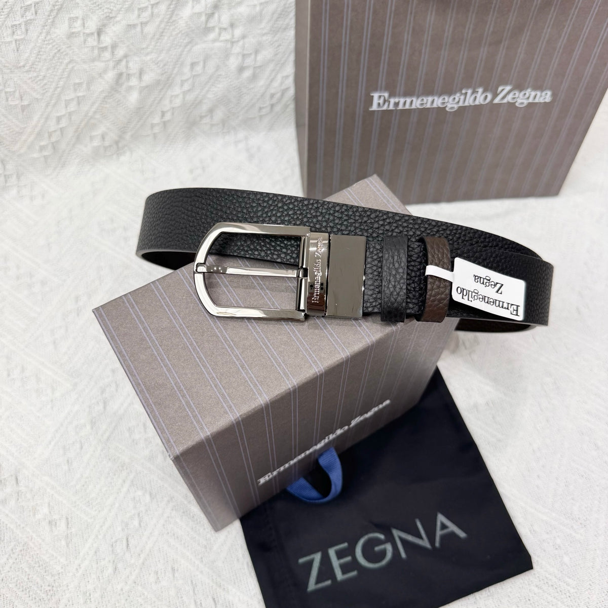 Ремінь Zegna з шкіри — фото 6