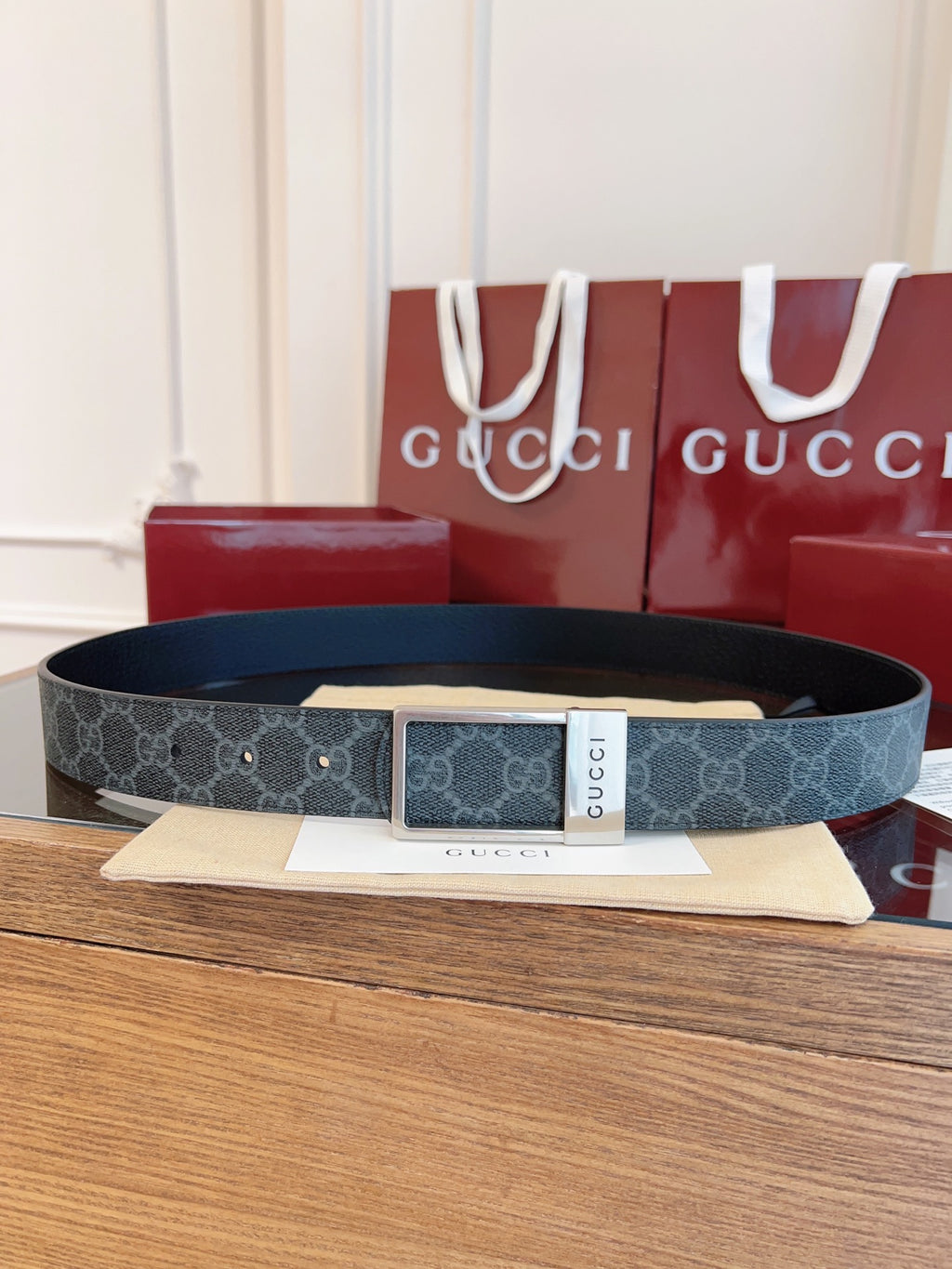 Ремінь Gucci з текстилю й натуральної шкіри — фото 1