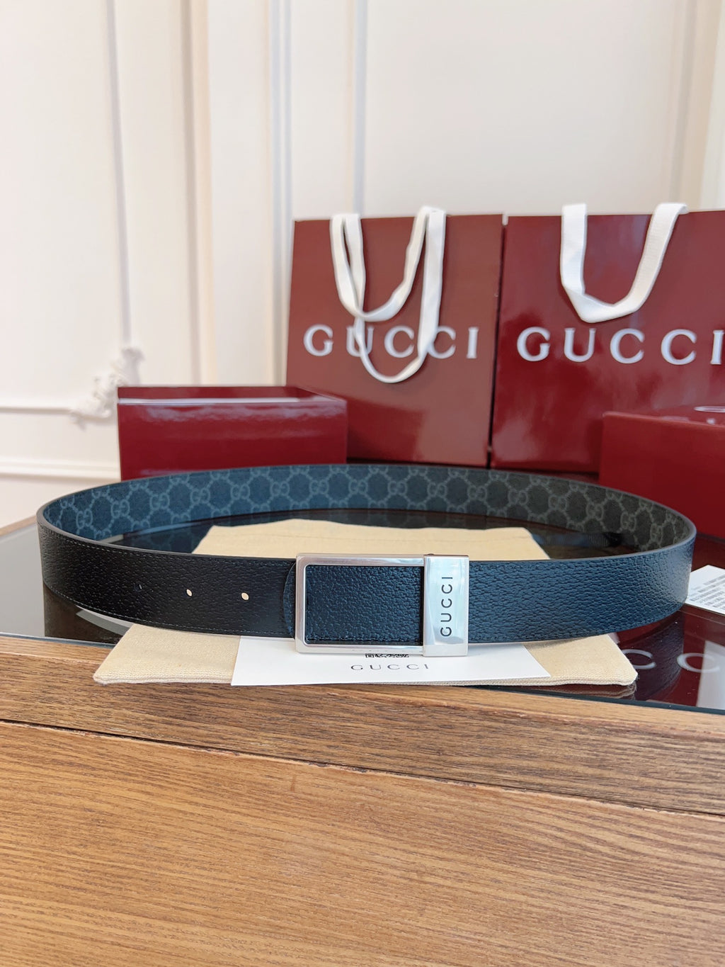 Ремінь Gucci з текстилю й натуральної шкіри — фото 2