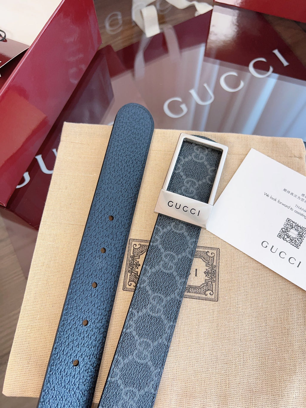 Ремінь Gucci з текстилю й натуральної шкіри — фото 3