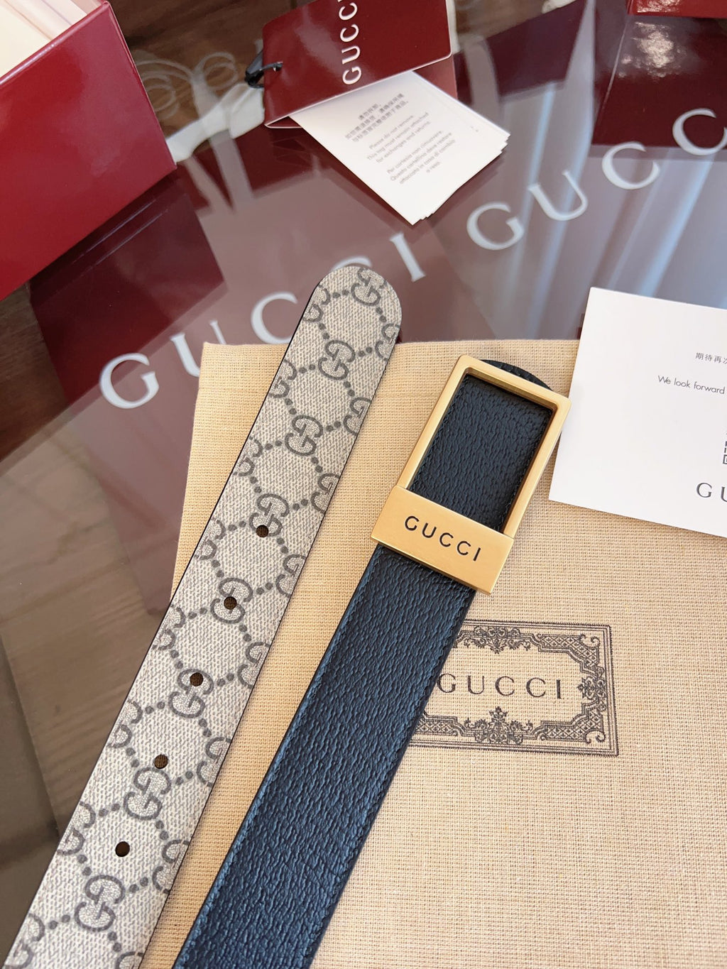 Ремінь Gucci з текстилю й натуральної шкіри — фото 4
