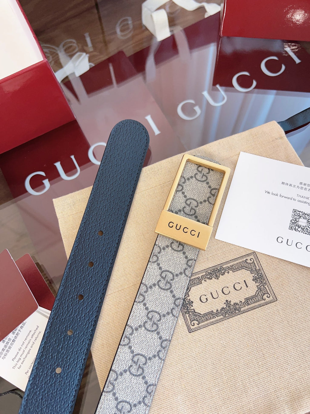 Ремінь Gucci з текстилю й натуральної шкіри — фото 3