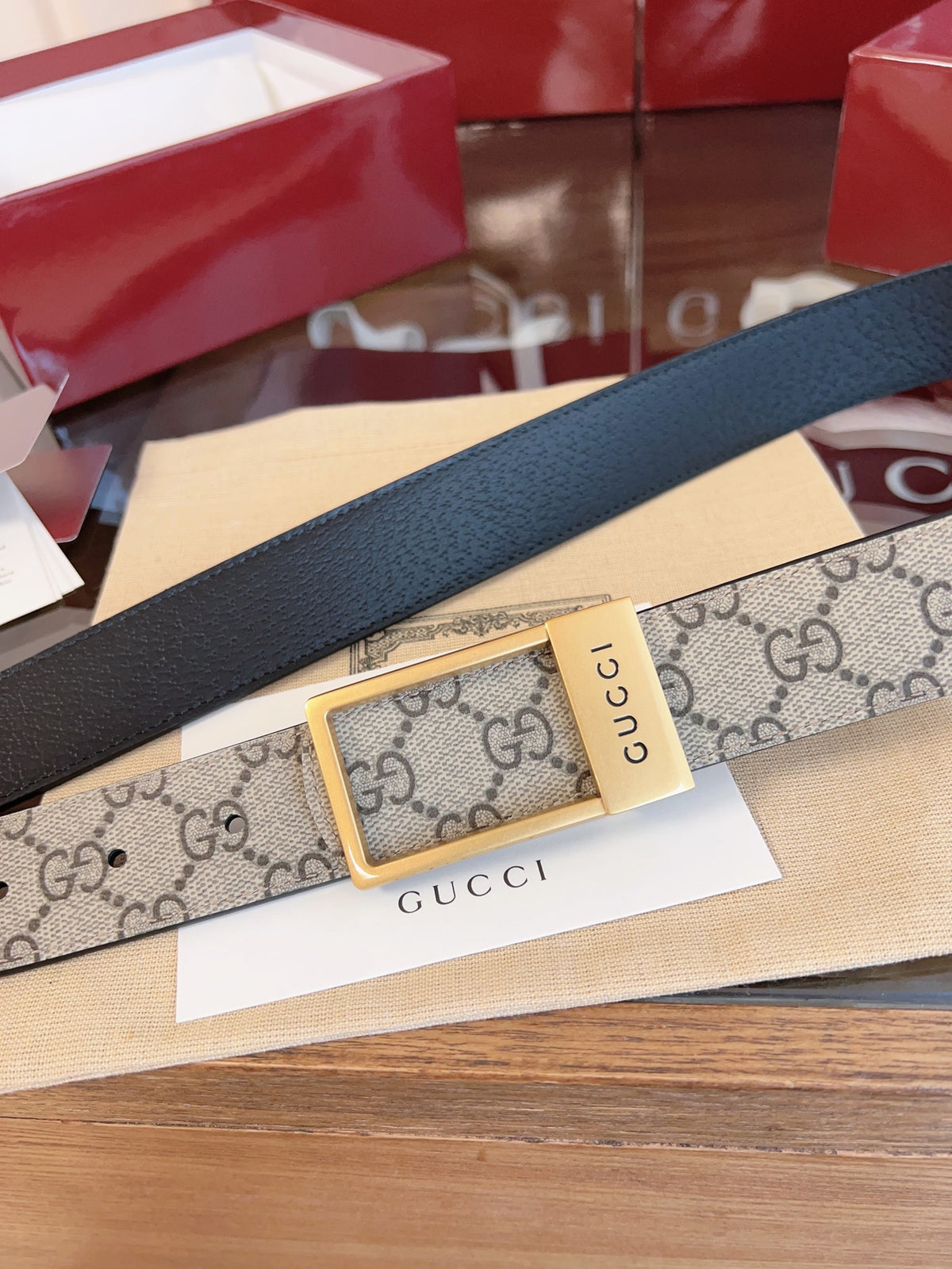 Ремінь Gucci з текстилю й натуральної шкіри — фото 5