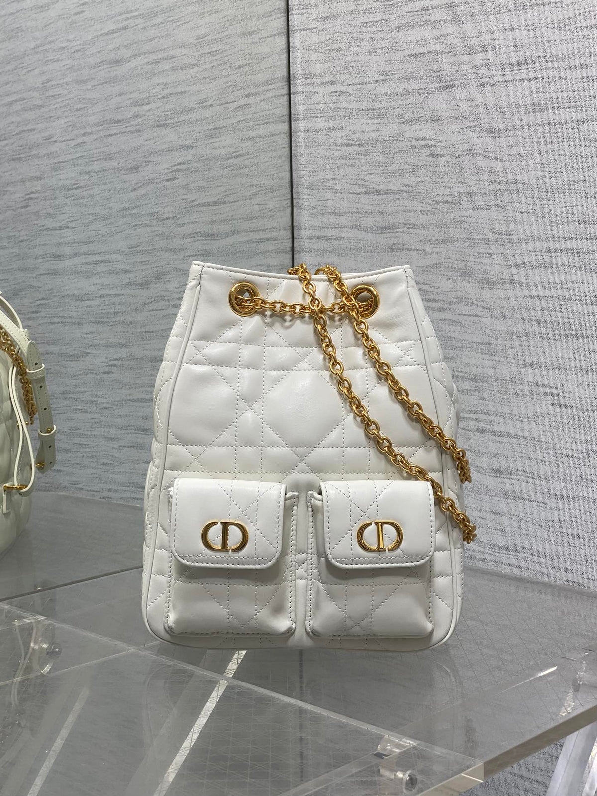 Велика сумка-відро Dior Caro Multicarry зі шкіри ягняти — фото 2