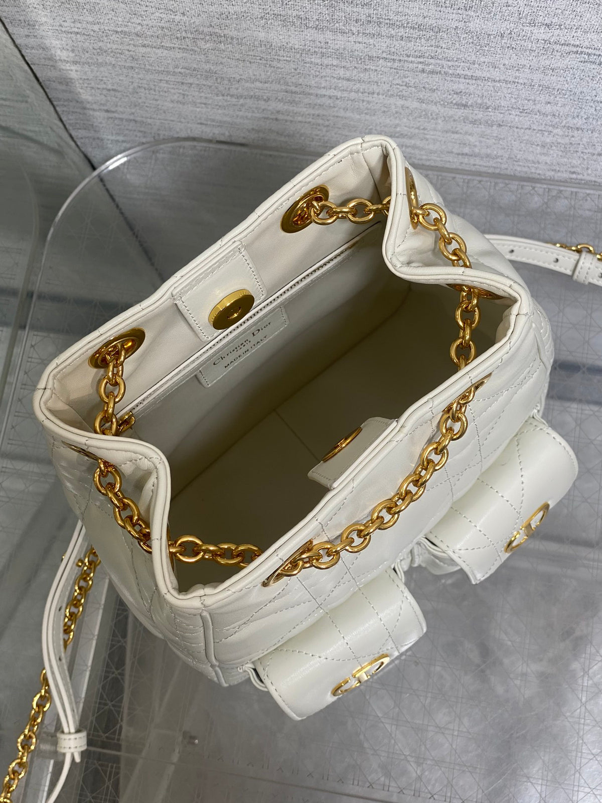 Велика сумка-відро Dior Caro Multicarry зі шкіри ягняти — фото 8